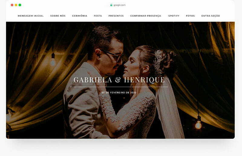 layout site de casamento na lejour