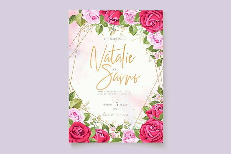 Convite Casamento Virtual Interativo Floral Rosa Whatsapp