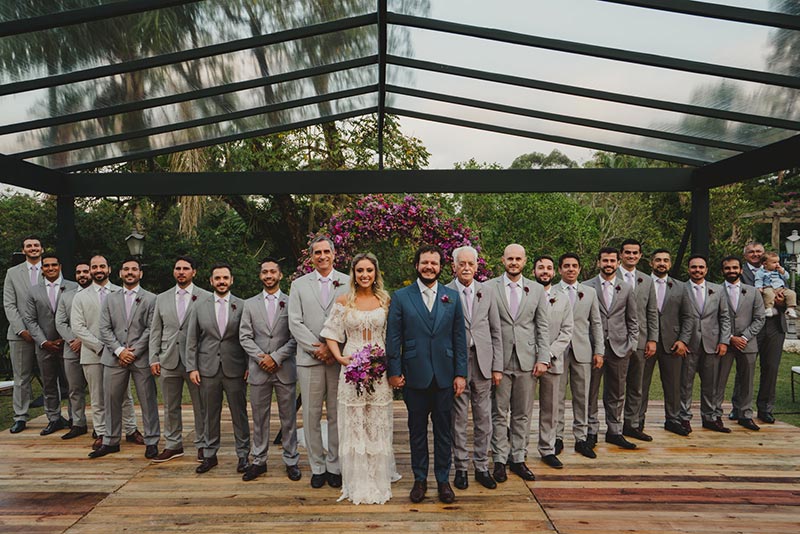 padrinhos e noivos no casamento