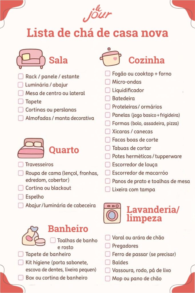 Lista de chá de casa nova