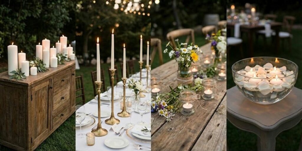 tipos de vela para decorar casamento