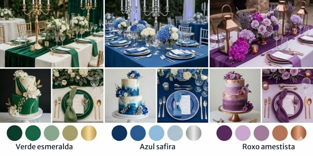jewels tons na paleta de cores para casamento