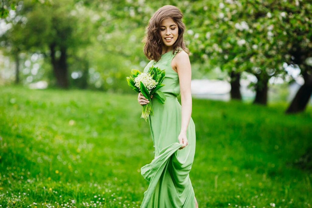vestido madrinha cor verde pistache