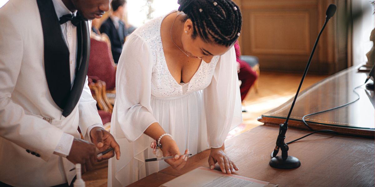 asamento civil antes e festa depois