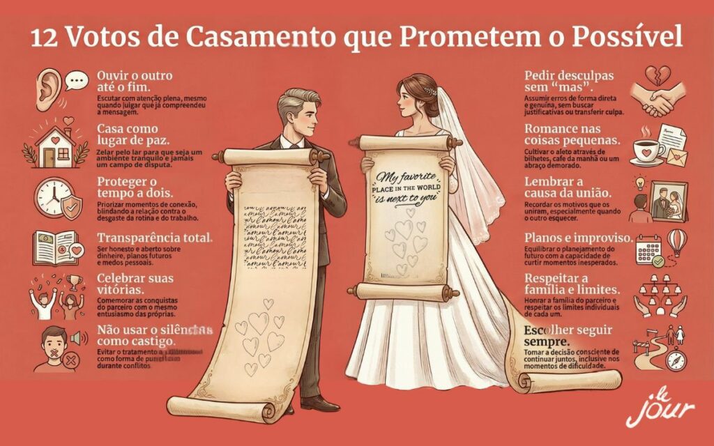 12 votos possíveis de amor de casamento