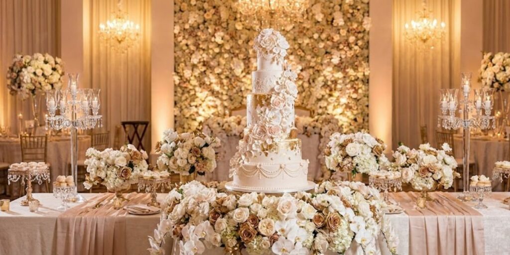 Capa mesa de bolo para casamento