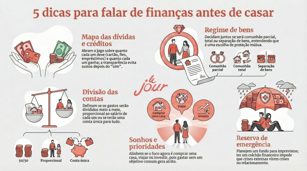 falar sobre dinheiro antes de casar