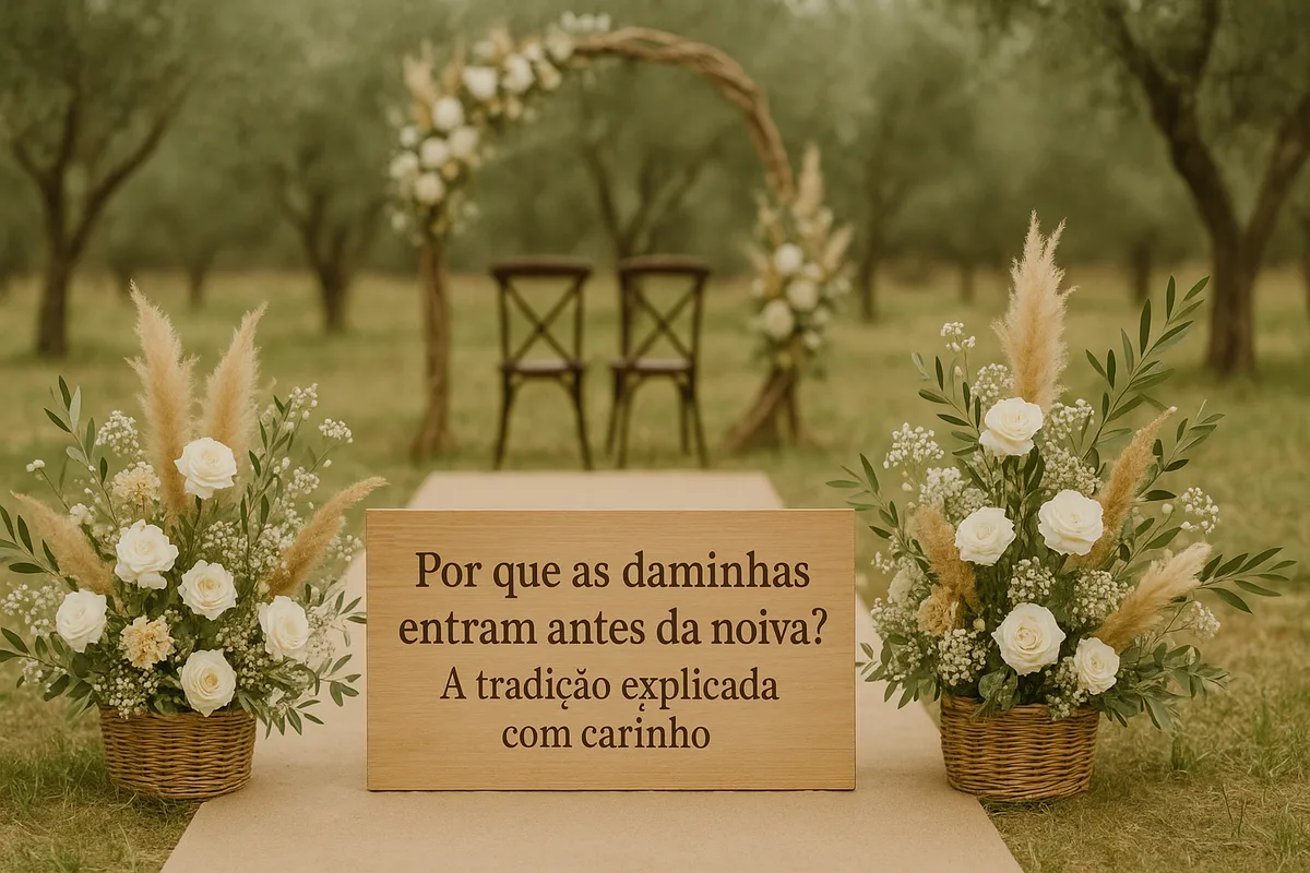 Daminhas entram antes da noiva na cerimônia de casamento com flores nas mãos